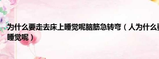 为什么要走去床上睡觉呢脑筋急转弯（人为什么要走去床上睡觉呢）