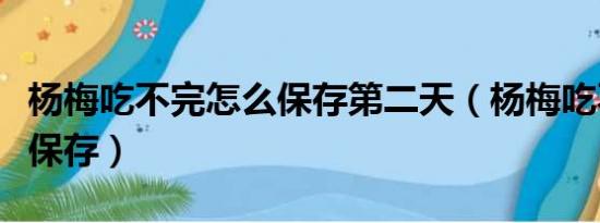 杨梅吃不完怎么保存第二天（杨梅吃不完怎么保存）