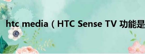 htc media（HTC Sense TV 功能是什么）