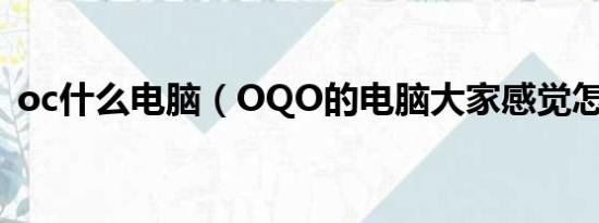 oc什么电脑（OQO的电脑大家感觉怎么样）