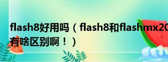 flash8好用吗（flash8和flashmx2004 到底有啥区别啊！）