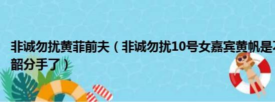 非诚勿扰黄菲前夫（非诚勿扰10号女嘉宾黄帆是不是和刘全韶分手了）