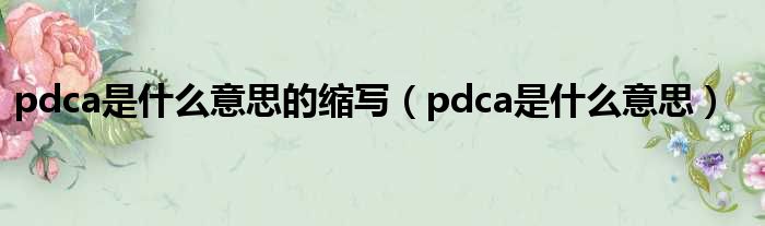 pdca是什么意思的缩写（pdca是什么意思）