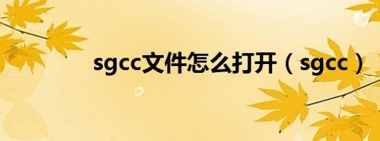 sgcc文件怎么打开（sgcc）