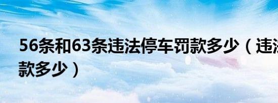 56条和63条违法停车罚款多少（违法停车罚款多少）