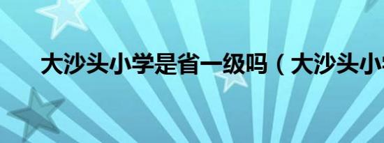 大沙头小学是省一级吗（大沙头小学）