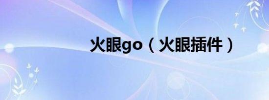 火眼go（火眼插件）