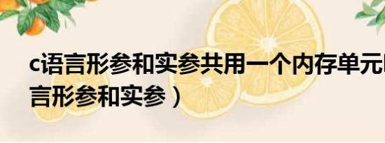 c语言形参和实参共用一个内存单元吗（c语言形参和实参）