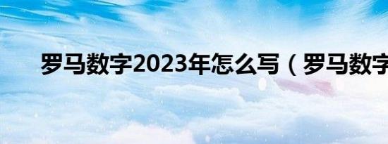 罗马数字2023年怎么写（罗马数字2）