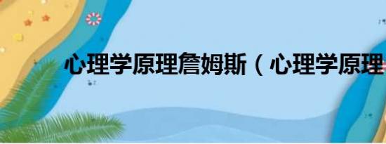 心理学原理詹姆斯（心理学原理）