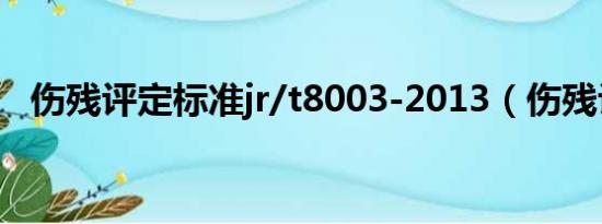 伤残评定标准jr/t8003-2013（伤残评定）