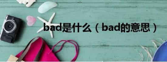 bad是什么（bad的意思）