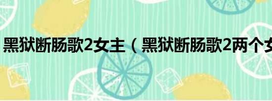 黑狱断肠歌2女主（黑狱断肠歌2两个女演员）