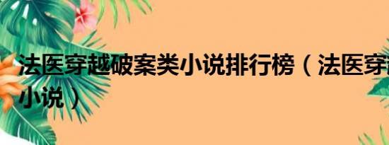 法医穿越破案类小说排行榜（法医穿越破案类小说）