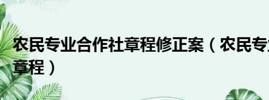 农民专业合作社章程修正案（农民专业合作社章程）