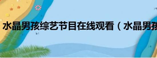 水晶男孩综艺节目在线观看（水晶男孩综艺）