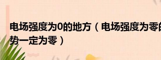 电场强度为0的地方（电场强度为零的地方电势一定为零）