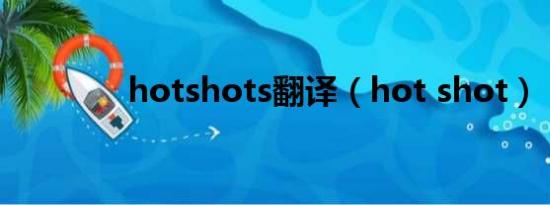 hotshots翻译（hot shot）