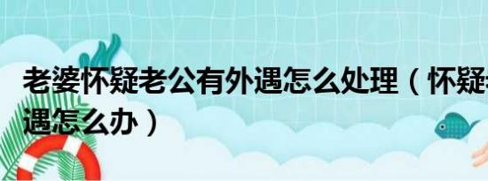 老婆怀疑老公有外遇怎么处理（怀疑老公有外遇怎么办）