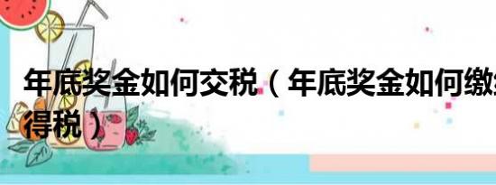 年底奖金如何交税（年底奖金如何缴纳个人所得税）