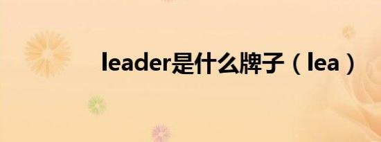 leader是什么牌子（lea）