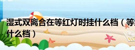 湿式双离合在等红灯时挂什么档（等红灯时挂什么档）