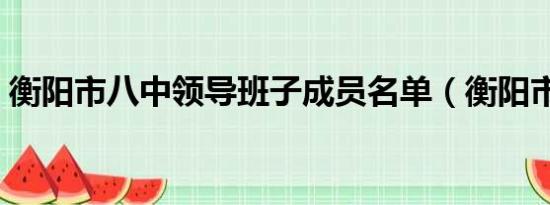 衡阳市八中领导班子成员名单（衡阳市八中）