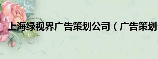 上海绿视界广告策划公司（广告策划公司）