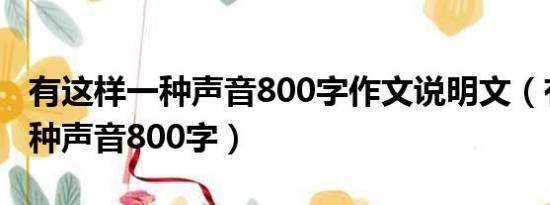 有这样一种声音800字作文说明文（有这样一种声音800字）