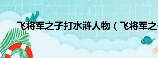 飞将军之子打水浒人物（飞将军之子）