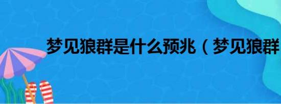 梦见狼群是什么预兆（梦见狼群）