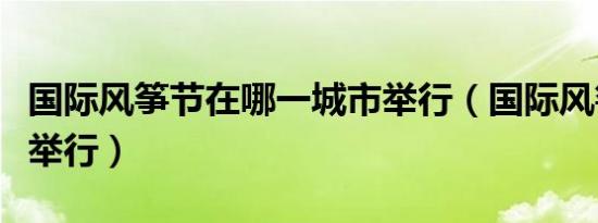 国际风筝节在哪一城市举行（国际风筝节在哪举行）