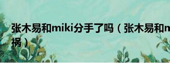 张木易和miki分手了吗（张木易和miki出车祸）