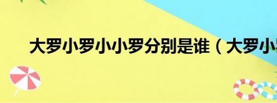 大罗小罗小小罗分别是谁（大罗小罗）