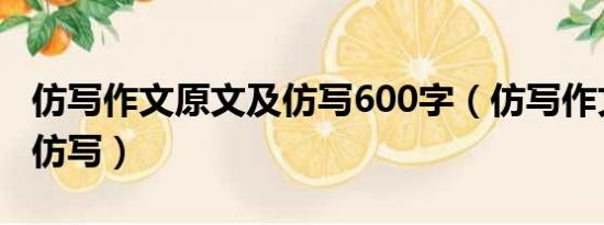 仿写作文原文及仿写600字（仿写作文原文及仿写）