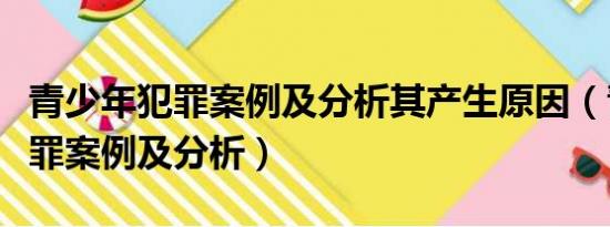 青少年犯罪案例及分析其产生原因（青少年犯罪案例及分析）