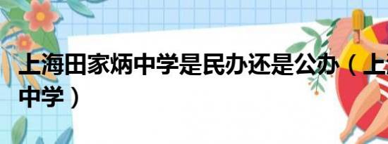 上海田家炳中学是民办还是公办（上海田家炳中学）