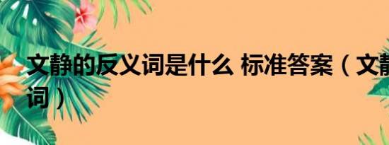 文静的反义词是什么 标准答案（文静的反义词）