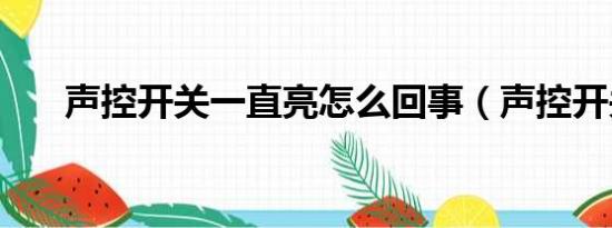 声控开关一直亮怎么回事（声控开关）