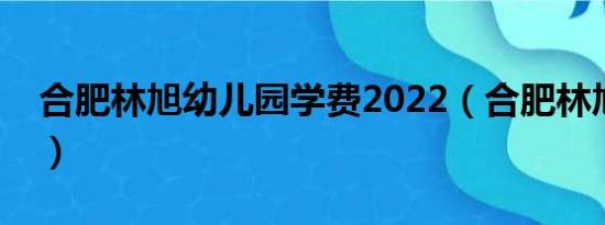 合肥林旭幼儿园学费2022（合肥林旭幼儿园）