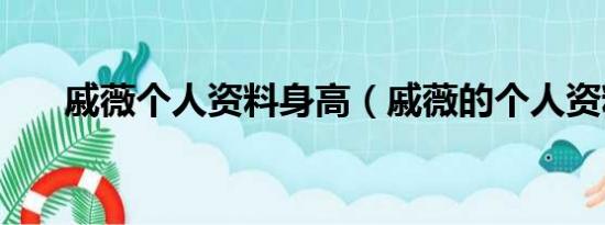 戚薇个人资料身高（戚薇的个人资料）