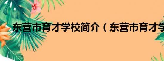 东营市育才学校简介（东营市育才学校）