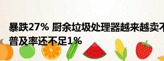 暴跌27% 厨余垃圾处理器越来越卖不出去了 普及率还不足1%