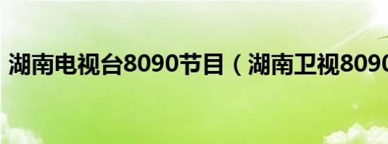 湖南电视台8090节目（湖南卫视8090节目）