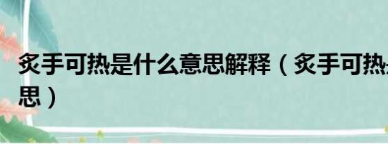 炙手可热是什么意思解释（炙手可热是什么意思）