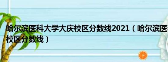 哈尔滨医科大学大庆校区分数线2021（哈尔滨医科大学大庆校区分数线）