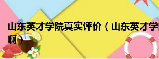 山东英才学院真实评价（山东英才学院怎么样啊）