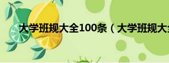 大学班规大全100条（大学班规大全）