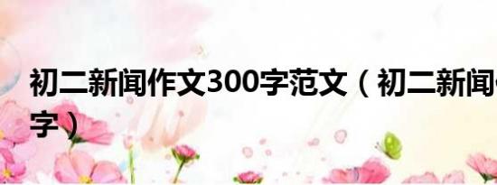 初二新闻作文300字范文（初二新闻作文300字）