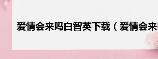 爱情会来吗白智英下载（爱情会来吗）